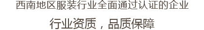 西南地区服装行业全面通过认证的企业 行业资质，品质保障